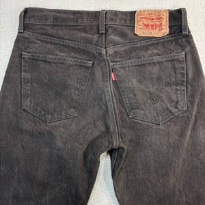 Y2K Levis 501 Jeans Men 32x33 Black Faded Straight Classic Denim